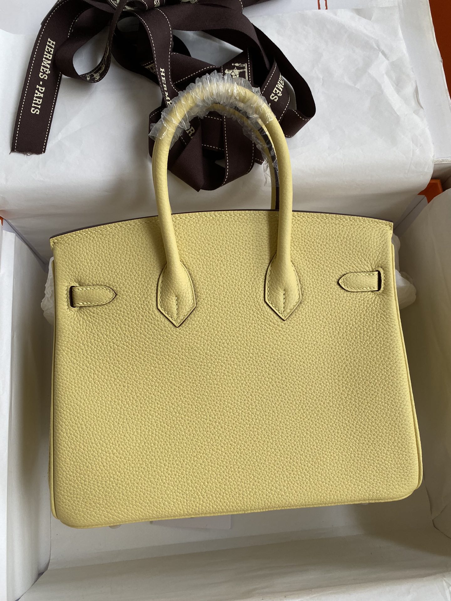 Hermes Birkin 25CM Togo Leather Handbag Jaune Poussin